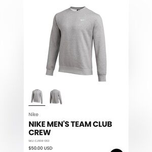Nike Men's Crewneck Heather Gray